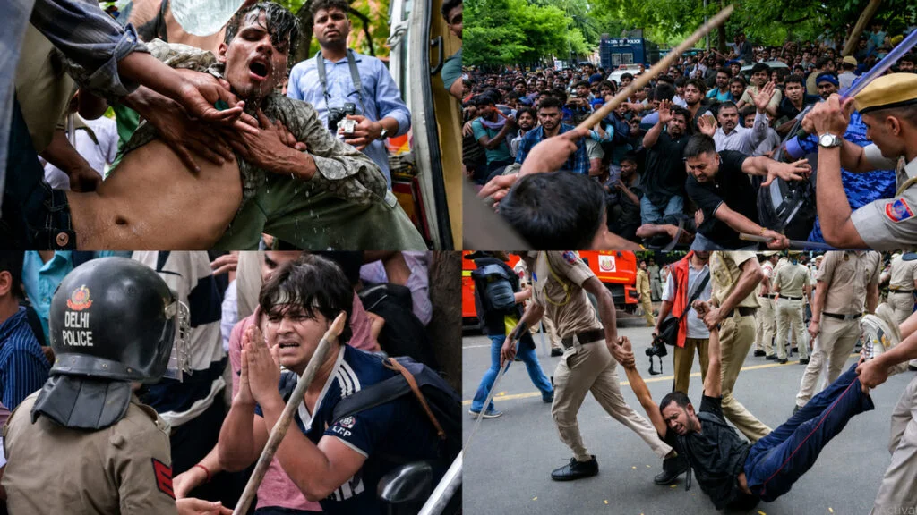 ভারতে ককরোচ পার্টির সংসদ অভিমুখী বিক্ষোভ মিছিলে পুলিশের টিয়ারগ্যাস ও লাঠিচার্জ, বহু শিক্ষার্থী আহত
